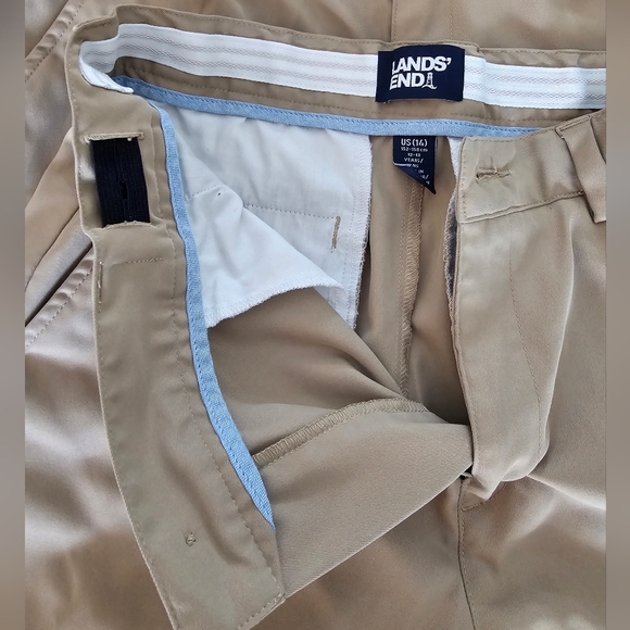 LandsEnd Boys Active Chino Uniform Shorts Khaki Bundle (qty 4)  Size 14 - Picture 2 of 5